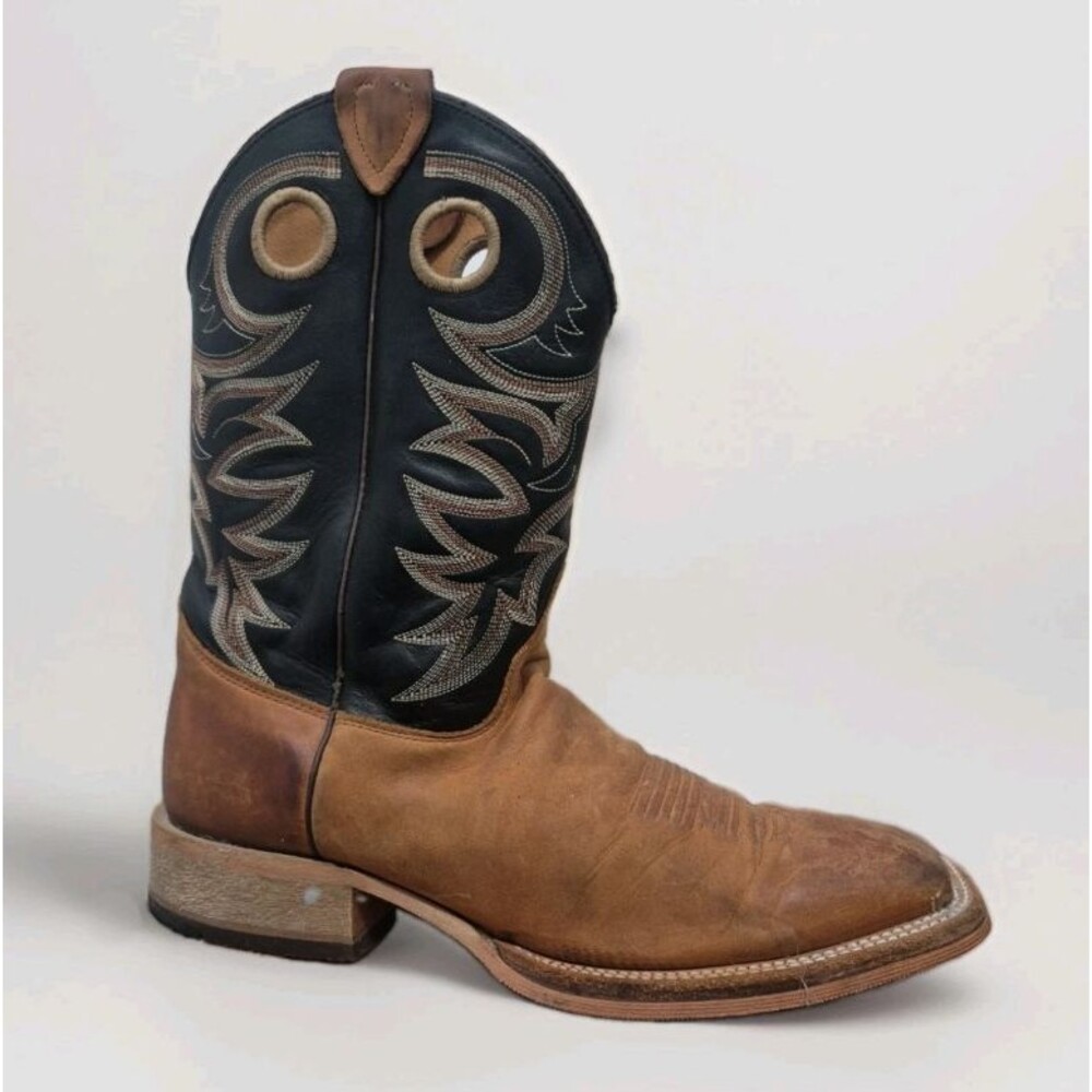 Justin Boots Bent Rail Caddo Mens 11D Square Toe Western Boots BR740 Brown USA